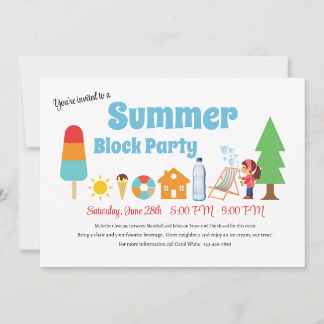 Summer Block Party Invitation (Front)