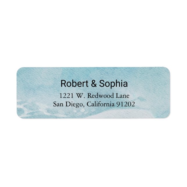 Summer Blue Beach Return Address Label (Front)