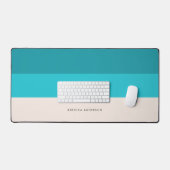 Summer Blue Beach Vibe Horizontal Stripe  Desk Mat (Keyboard & Mouse)