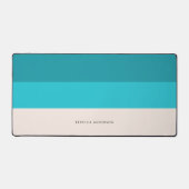 Summer Blue Beach Vibe Horizontal Stripe  Desk Mat (Front)