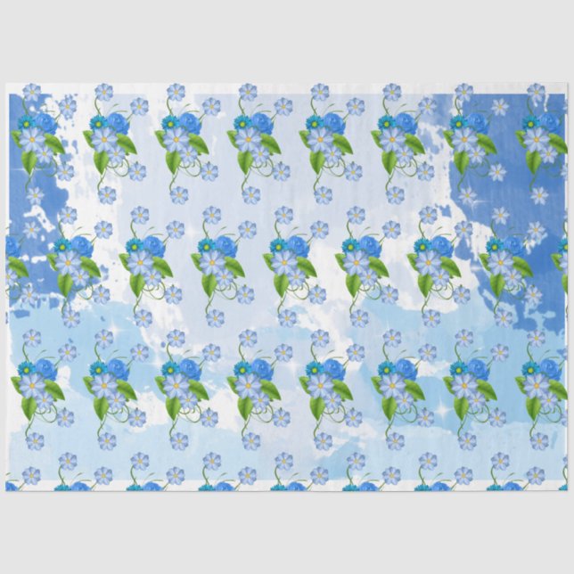 Summer Blue Design Series 7 Tissue Paper (Front)