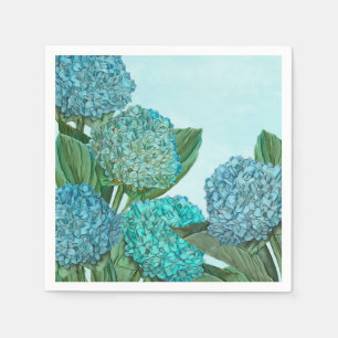 Summer Blue Hydrangea Bouquet Napkin