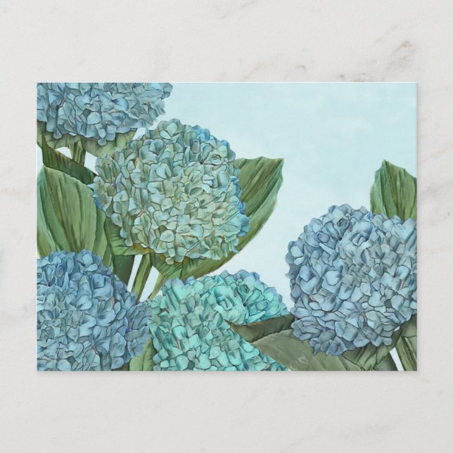 Summer Blue Hydrangea Bouquet Postcard (Front)