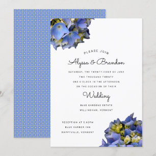Summer Blue Modern Wedding Invitation