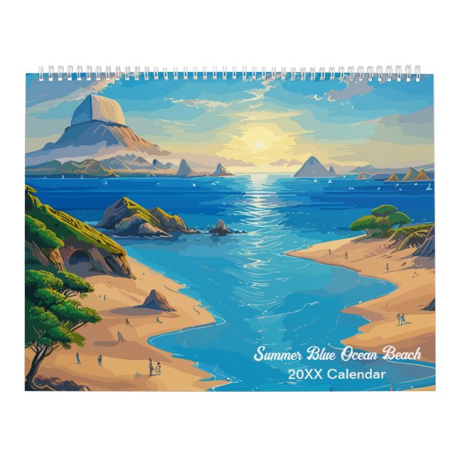Summer Blue Ocean Beach Calendar (Cover)