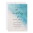 Summer Blue Ocean Beach Mariages Invitations