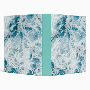 Summer Blue Ocean Wave Binder