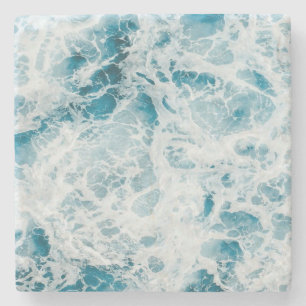 Summer Blue Ocean Wave Stone Coaster