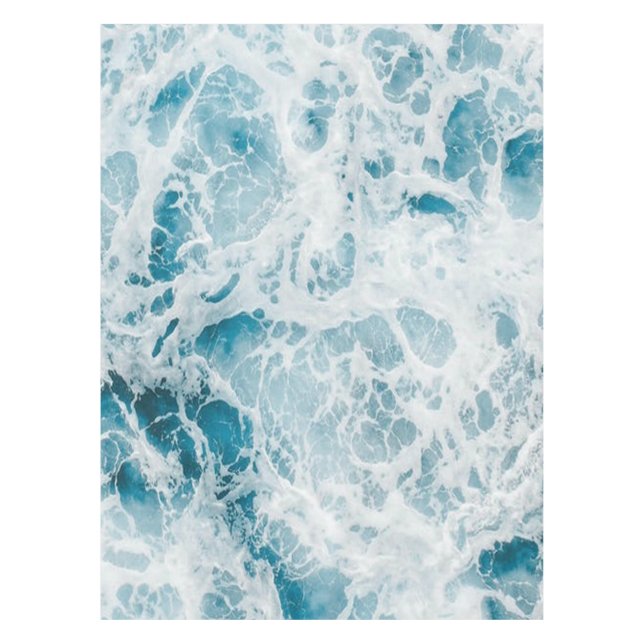Summer Blue Ocean Wave Tablecloth (Front)