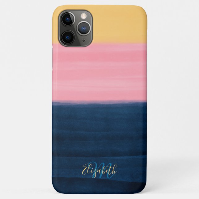 Summer Blue Pink Yellow Strokes Stripes Paint Case-Mate iPhone Case (Back)