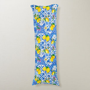 Summer blue Sicilian Amalfi Mediterranean majolica Body Pillow