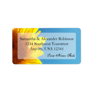 Summer Blue Sky with Yellow Sunflower Label