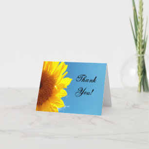Summer Blue Sky with Yellow Sunflower Thank You Card