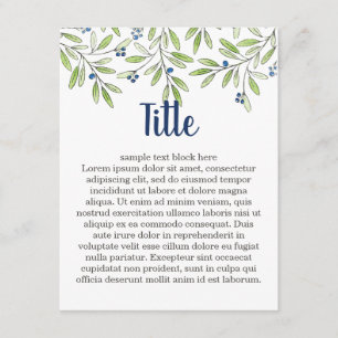 Summer Blueberry Foliage Customizable Insert Card