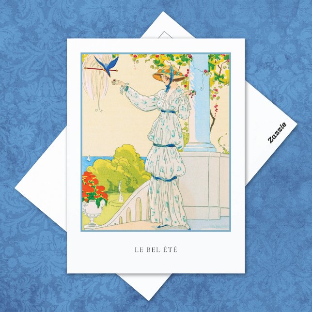 Summer Bluebird French Fashion Postcard (Creator Uploaded)