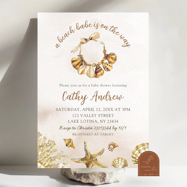 Summer Boho Beach Babe Baby Shower Invitation (Creator Uploaded)