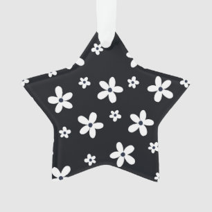 Summer Boho Black White Daisy Flowers