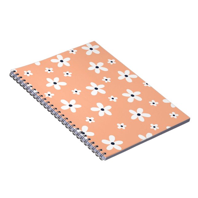 Summer Boho White Daisy Flowers Notebook (Right Side)