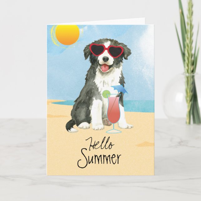 Summer Border Collie Card (Front)
