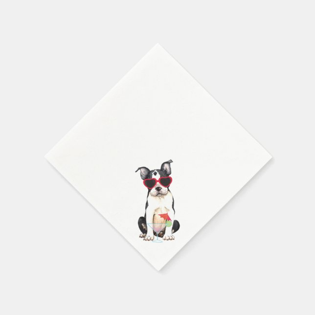 Summer Boston Terrier Napkin (Corner)