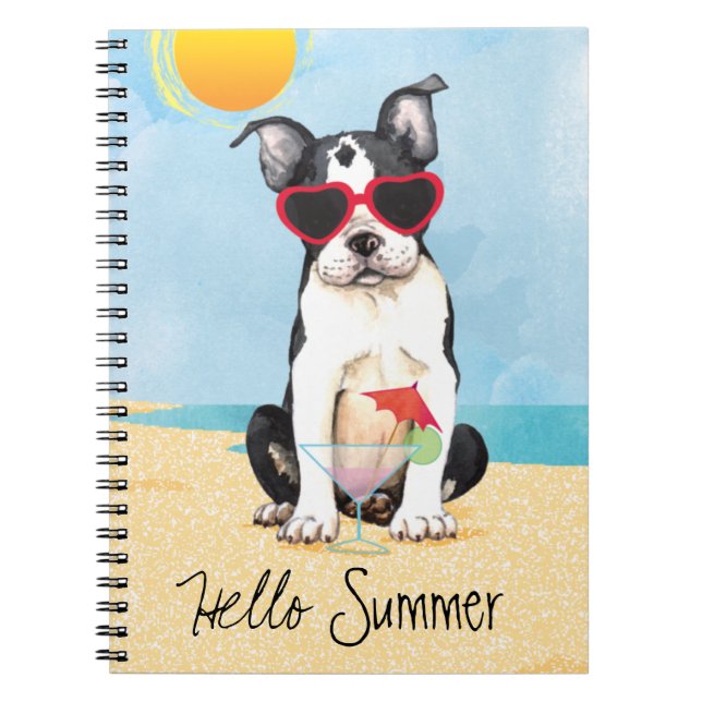 Summer Boston Terrier Notebook (Front)
