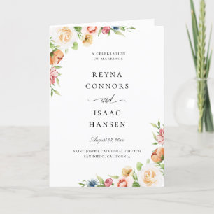 Summer Botanical Floral Wedding Program