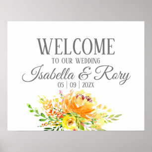 Summer Bouquet Wedding Welcome Sign Print