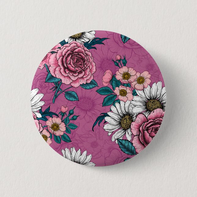 Summer bouquets 2 inch round button (Front)