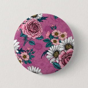 Summer bouquets 2 inch round button
