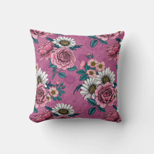 Summer bouquets 2 throw pillow