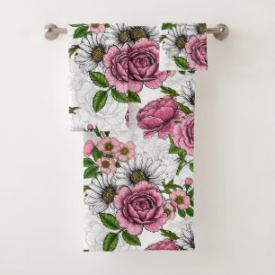 Summer bouquets bath towel set