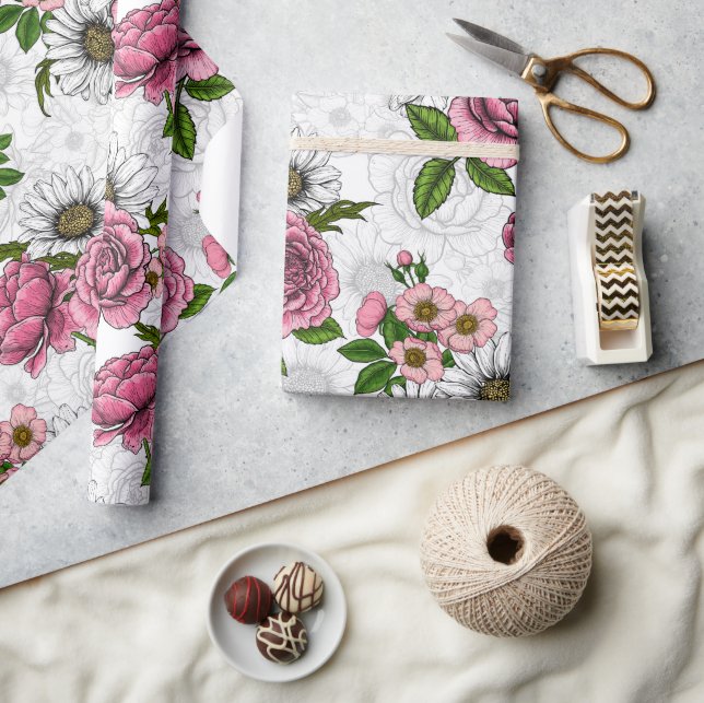 Summer bouquets wrapping paper (Crafts)