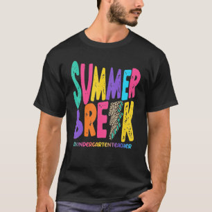 Summer Break Kindergarten Teacher Sub Leopard Te T-Shirt