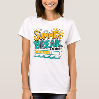 Summer Break Loading Funny Vacation Beach Graphic T-Shirt