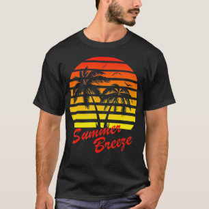 Summer Breeze 80s summer Beach Palm Tree Sunset  T-Shirt