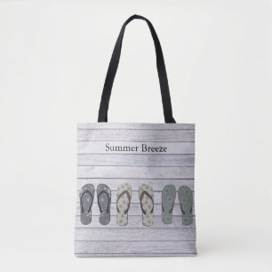 Summer Breeze and Personalized Coastal Elegance Tote Bag