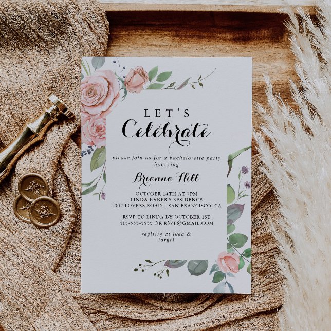 Summer Breeze Floral Let's Celebrate Party  Invitation (Creator Uploaded)