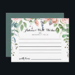 Summer Breeze Floral Wedding Advice Card<br><div class="desc">This summer breeze floral wedding advice card is perfect for a rustic wedding. The design features pink, blush, purple hand-painted watercolor rose flowers with green foliage. These cards are perfect for a wedding, bridal shower, baby shower, graduation party & more. Personalize the cards with the names of the bride and...</div>