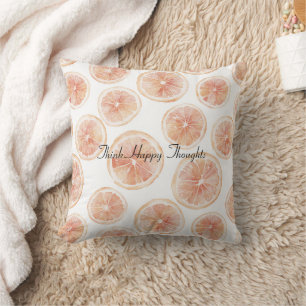 Summer Breeze Grapefruit Throw Pillow