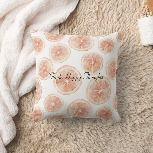 Summer Breeze Grapefruit   Throw Pillow (Blanket)