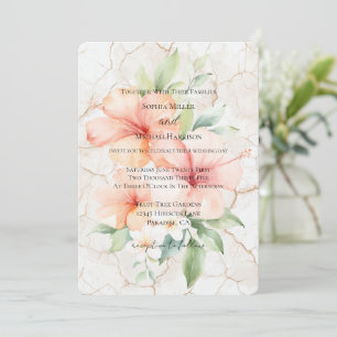 Summer Breeze Hisbiscus Flowers Wedding Invitation