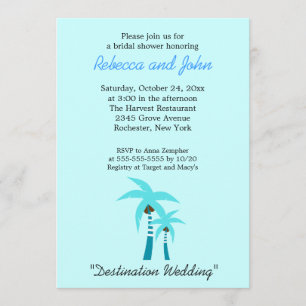 Summer Breeze Palm Tree 5x7 Bridal Shower Invite