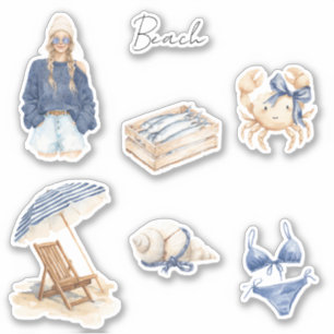 Summer Breeze Shell Fish Crab Blonde Girl