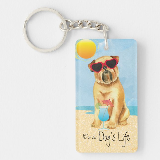 Summer Brussels Griffon Keychain (Front)