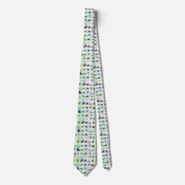 Summer Buggin Collection of Bugs in Watercolor Tie (Front)