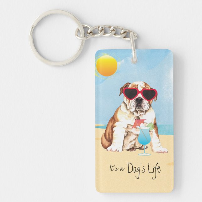 Summer Bulldog Keychain (Front)