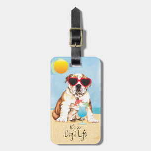 Summer Bulldog Luggage Tag