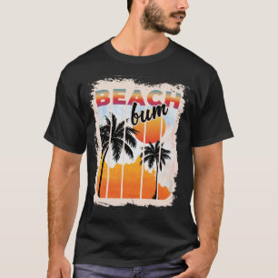 Summer Bum Beach Palm Tree Vacation Sunset  T-Shirt