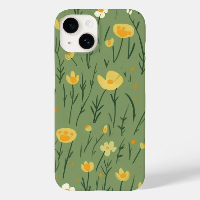 Summer Buttercups On Green Case-Mate iPhone Case (Back)