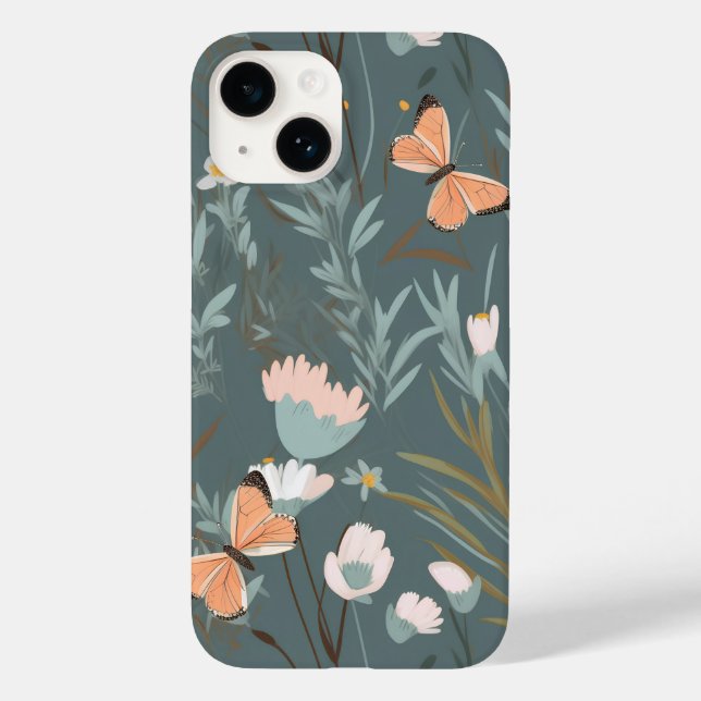 Summer Butterflies and Wildflowers Case-Mate iPhone Case (Back)